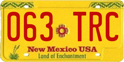 NM license plate 063TRC