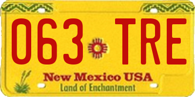 NM license plate 063TRE