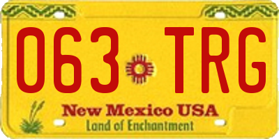 NM license plate 063TRG