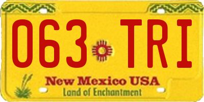 NM license plate 063TRI