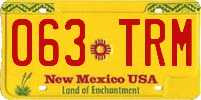 NM license plate 063TRM