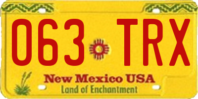 NM license plate 063TRX