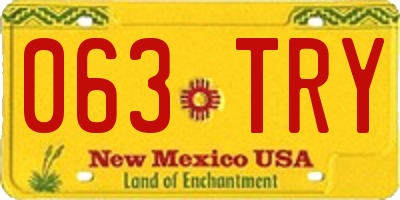 NM license plate 063TRY