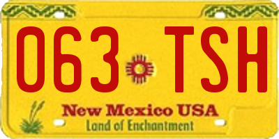 NM license plate 063TSH