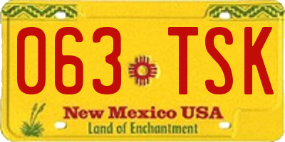 NM license plate 063TSK