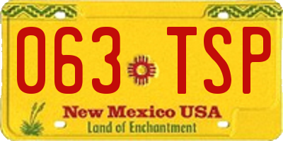 NM license plate 063TSP