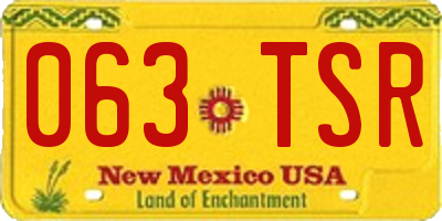 NM license plate 063TSR