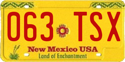 NM license plate 063TSX