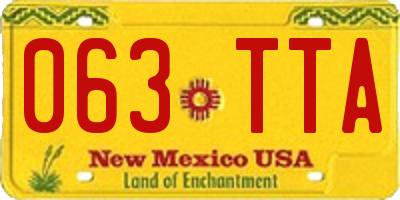 NM license plate 063TTA