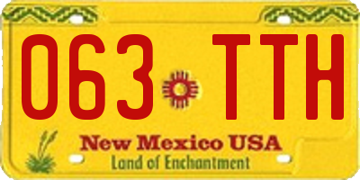 NM license plate 063TTH