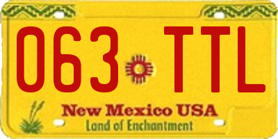 NM license plate 063TTL