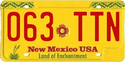 NM license plate 063TTN