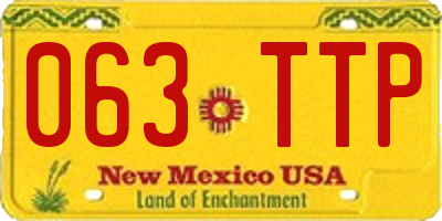 NM license plate 063TTP