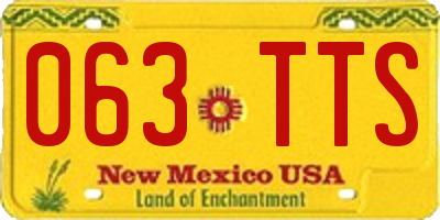 NM license plate 063TTS