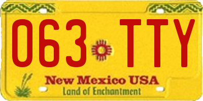 NM license plate 063TTY