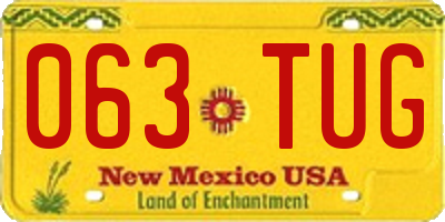NM license plate 063TUG
