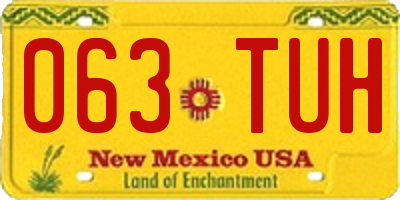 NM license plate 063TUH