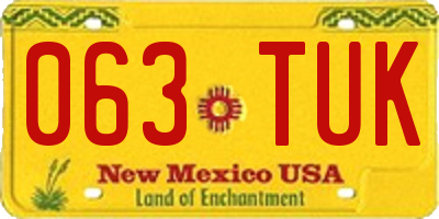 NM license plate 063TUK
