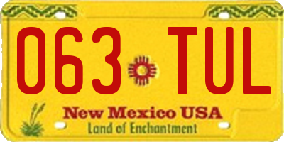 NM license plate 063TUL