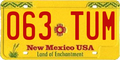 NM license plate 063TUM