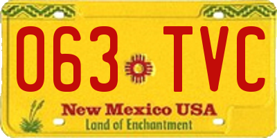 NM license plate 063TVC