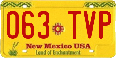 NM license plate 063TVP