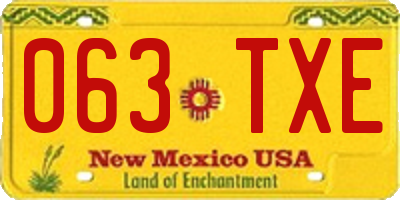 NM license plate 063TXE