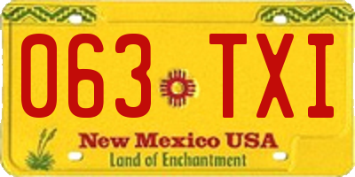 NM license plate 063TXI