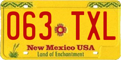 NM license plate 063TXL