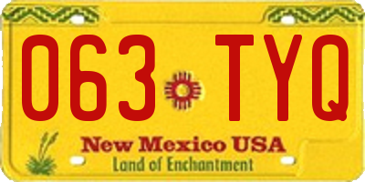 NM license plate 063TYQ