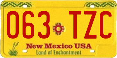 NM license plate 063TZC