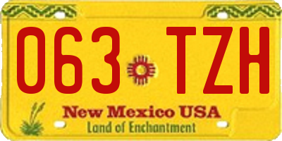 NM license plate 063TZH