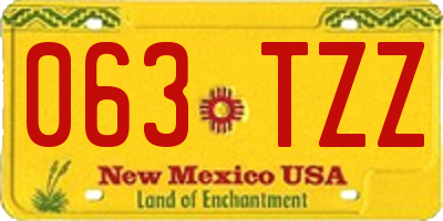 NM license plate 063TZZ