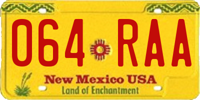 NM license plate 064RAA