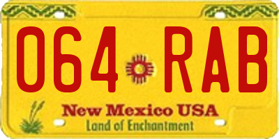 NM license plate 064RAB