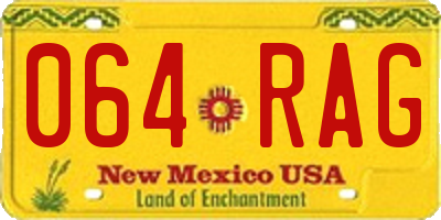 NM license plate 064RAG