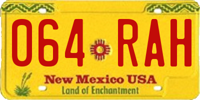 NM license plate 064RAH