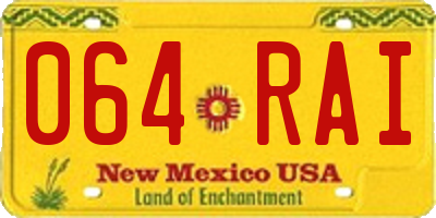 NM license plate 064RAI