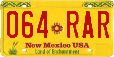 NM license plate 064RAR