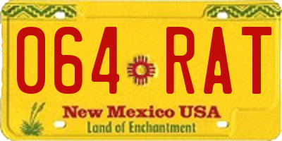 NM license plate 064RAT