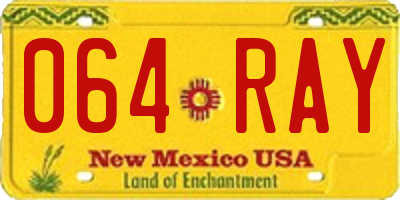 NM license plate 064RAY