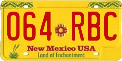 NM license plate 064RBC