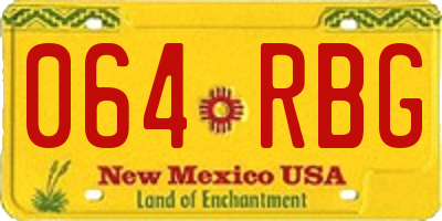 NM license plate 064RBG
