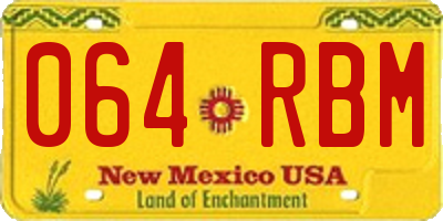 NM license plate 064RBM