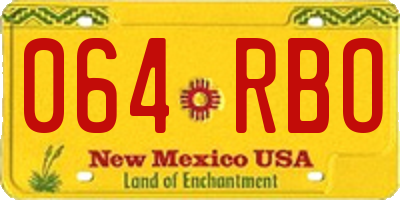 NM license plate 064RBO