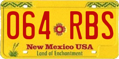 NM license plate 064RBS