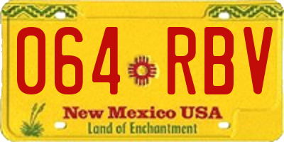 NM license plate 064RBV