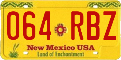 NM license plate 064RBZ