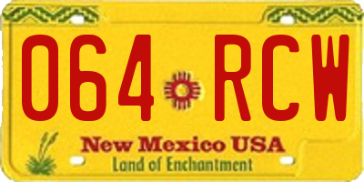 NM license plate 064RCW