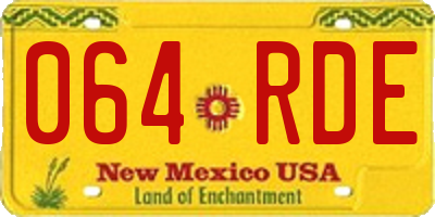 NM license plate 064RDE